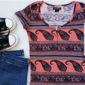 Lucky Brand Hippie Paisley Top XS